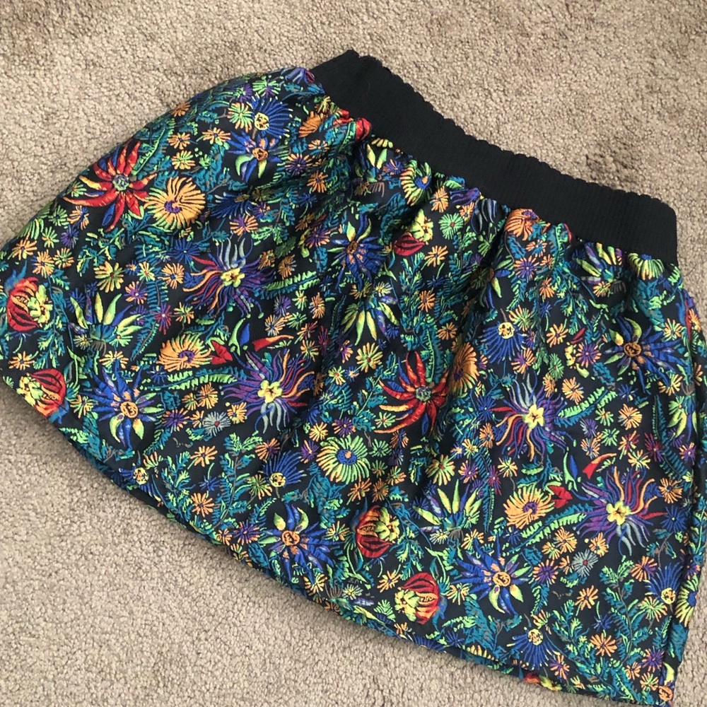 🦇Floral Tapestry Flared Mini Skirt Stretch Waist